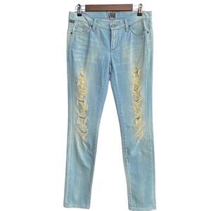 New Citizens of Humanity Women Light Wash Denim Ripped Skinny Jeans Size 28